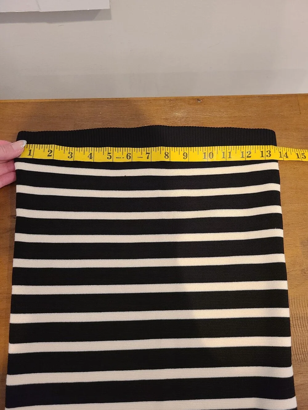J.Crew Black And Ivory Stripe Knit Tube Midi Dress